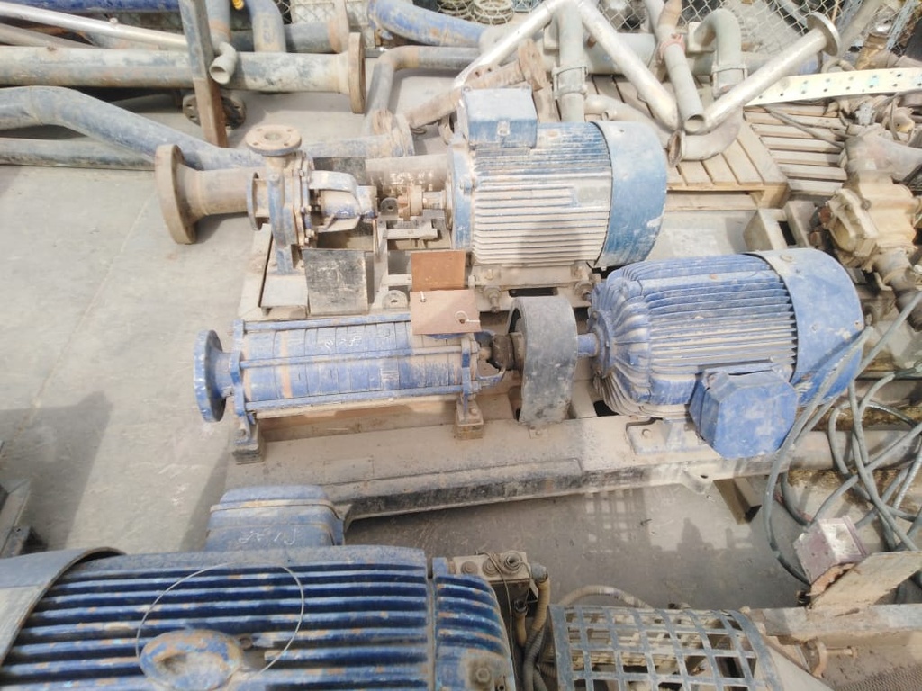 Pump Code011 Sihi Centrifugal 7 stages 4000 BPD@150 PSI (alloy G-X6CrNiMo18-10 (equivalent to SS 316) casing-alloy G-X5 CrNiMoNb 18 10 Impeller)
