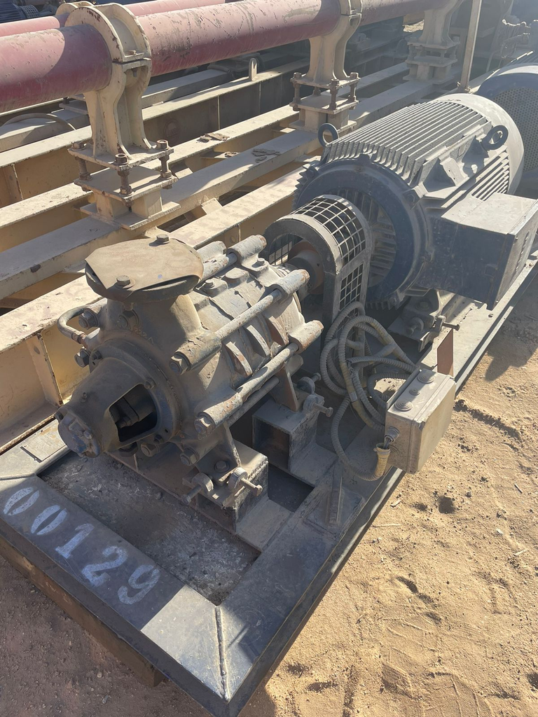 Pump Code129 Sihi 100/4 Centrifugal 4 stages 20000 BPD@350 PSI (alloy G-X6CrNiMo18-10 (equivalent to SS 316) casing-alloy G-X5 CrNiMoNb 18 10 Impeller)