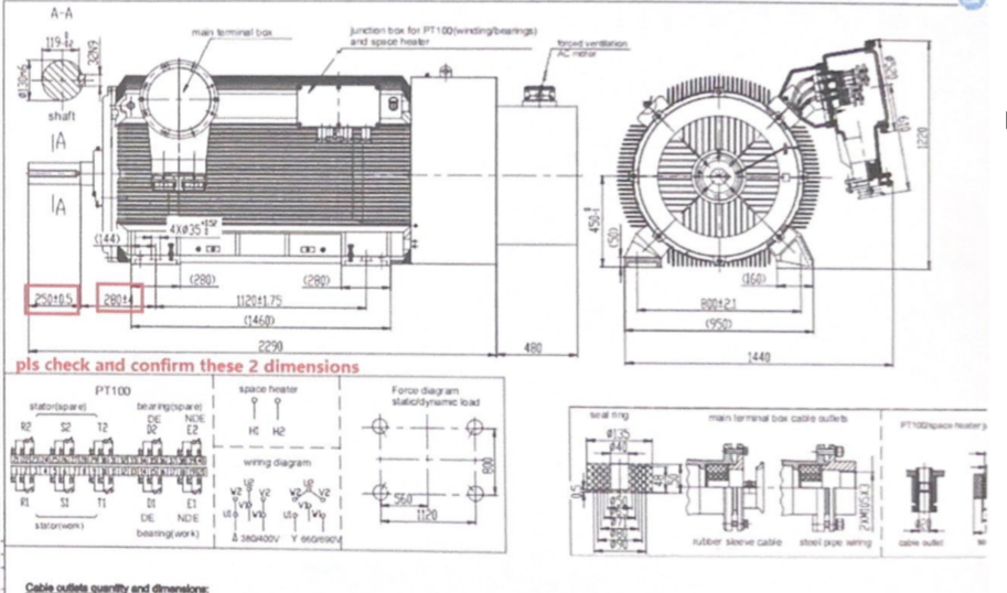 EX Electric Motors 710KW 1000RPM 380V 50HZ IP55 موتور كهرباء