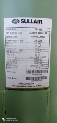 [EQMEC0055] dryer SULLAIR  DHL500 مجفف سولير (New)