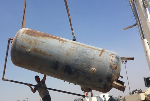 [01ACTKARCYLSM000112] Cylindrical , Vertical Air Tank 5000L ,11:16 Bar /تانك هواء اسطوانى رأسى (New)